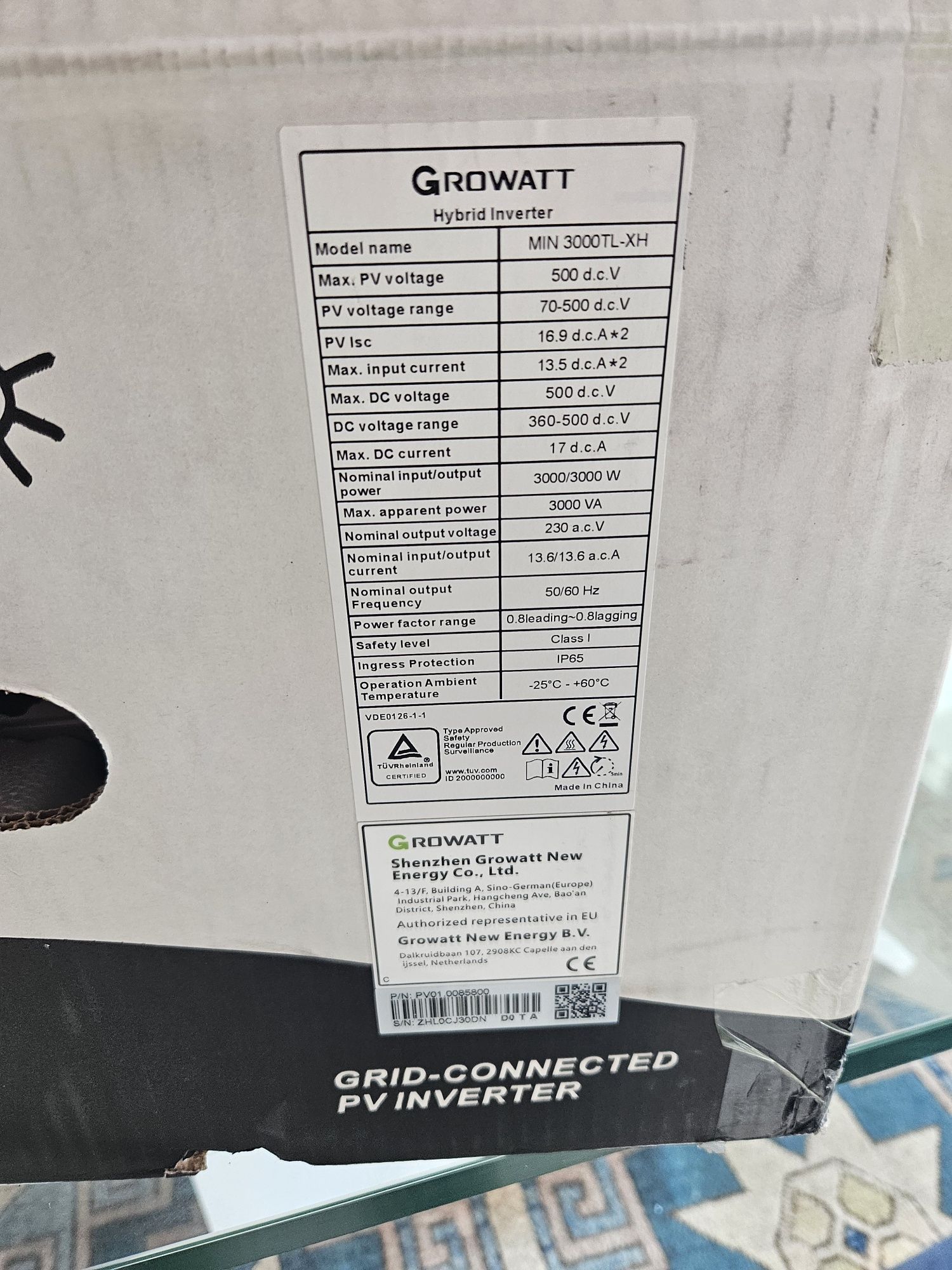 Inversor hibrido Growatt Mod Min 3000TL-XH