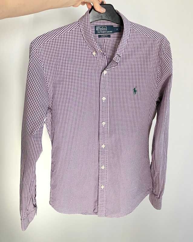 Ralph Lauren koszula męska w kratkę logo haft