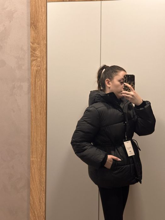 Трендова куртка пуфер єврозима НОВА на завязках верхній одяг жіноча