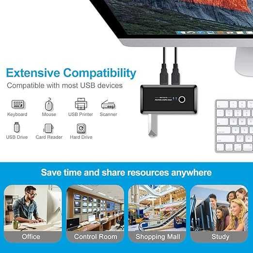 Przełącznik USB 3.0 Przełącznik 2 komputery Udostępnianie 4