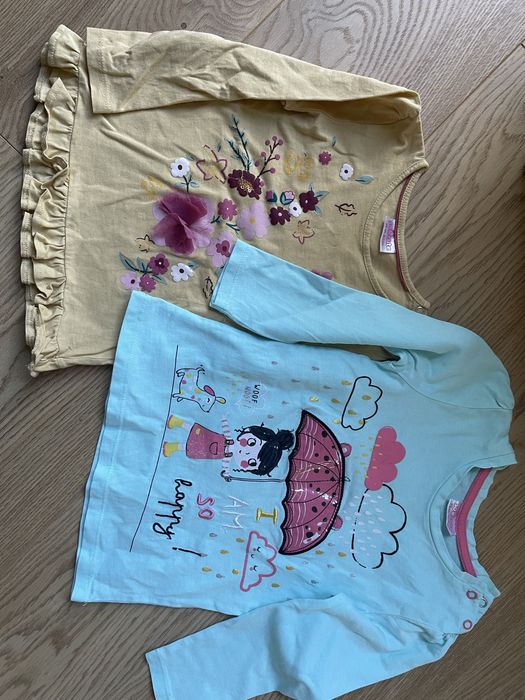 Bluzeczki dlugi rekaw, krótki rękaw, spodnie 98