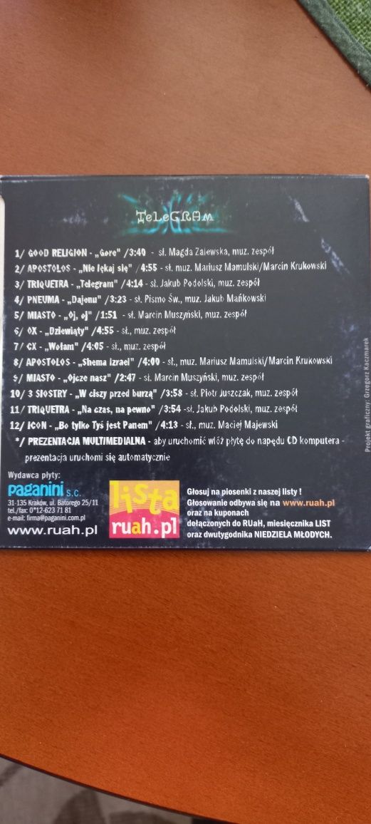 Płyta telegram ruah