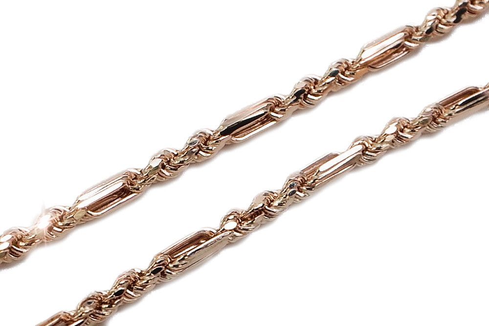 Łańcuszek z czerwonego różowego złota 14k 585 Corda-Figaro cc082r G 55