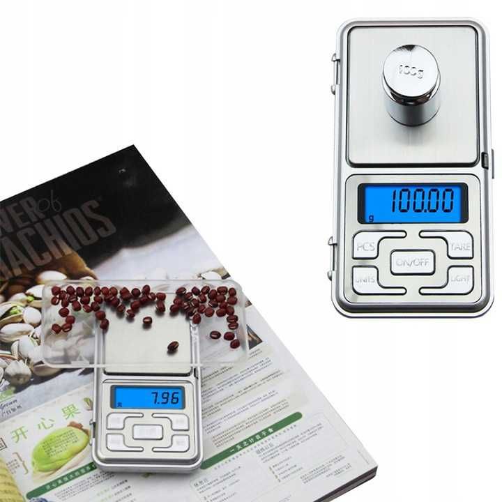 Waga elektorniczna jubilerska precyzyjna 0,01g/500g LCD+baterie zestaw