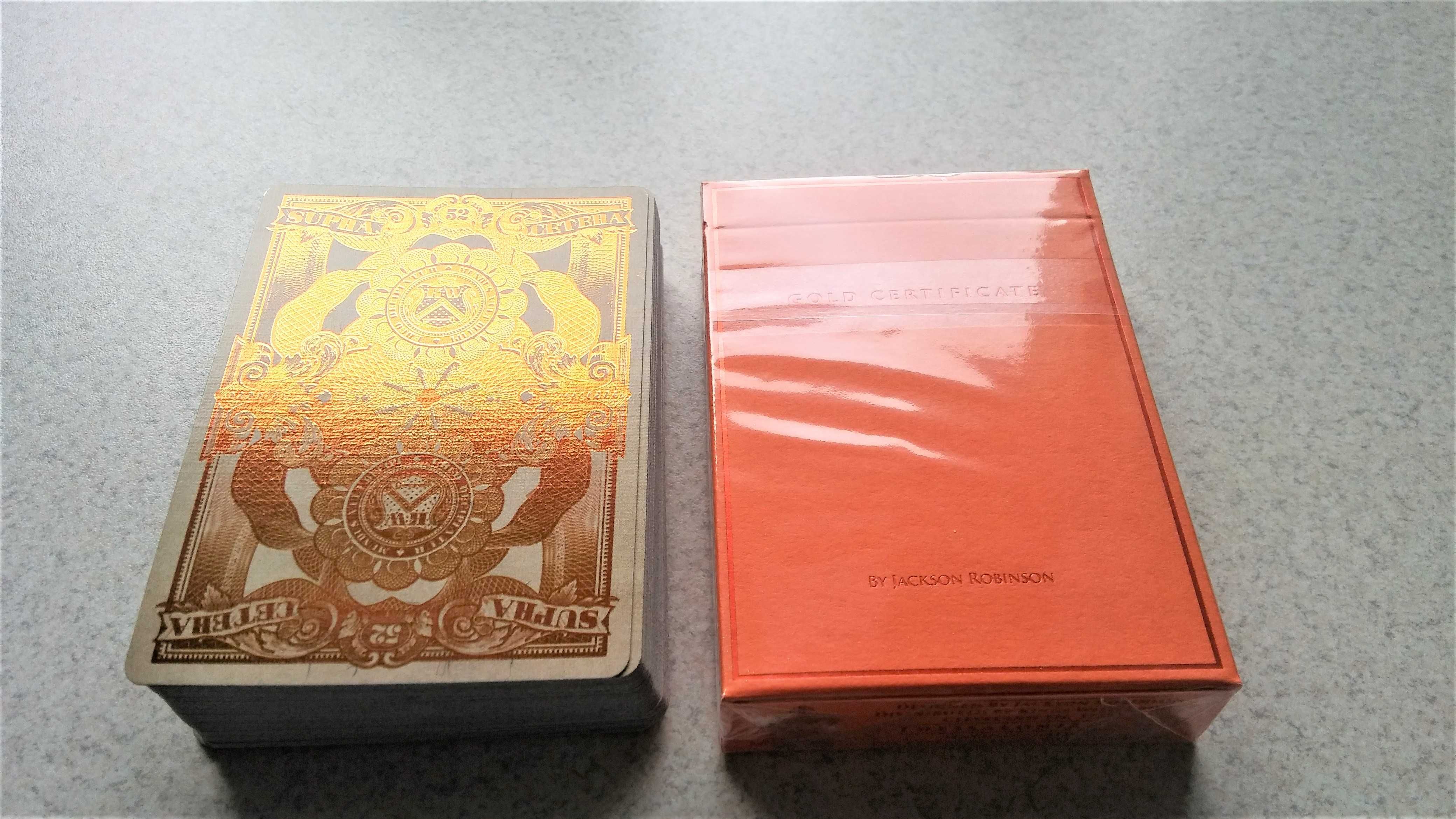amerykańskie kolekcjonerskie karty do gry Gold Certificate
