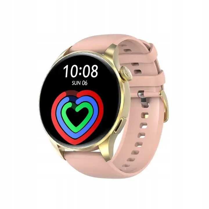 Smartwatch Calvarywatch Damski Menu PL Rozmowy GPS NFC złoty