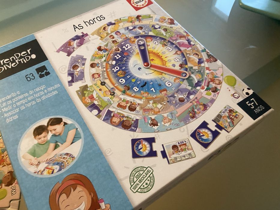 Jogo puzzle aprende as horas - educa