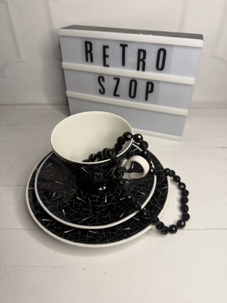 Trio śniadaniowe sygnowane Wawel Walbrzych Retro Vintage PRL