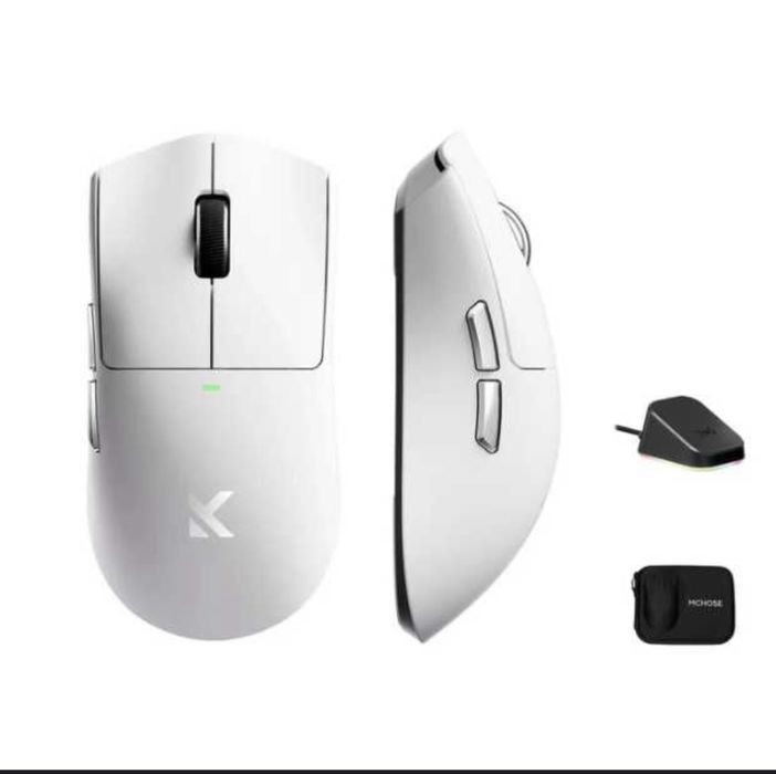 Бездротова ігрова миша MCHOSE K7 Ultra Black-Gold / White-Silver