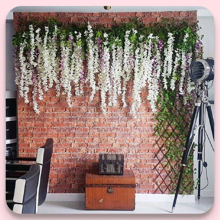 Wisteria glicynia sztuczna girlanda kwiatowa dekoracja 12 sztuk