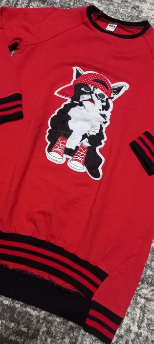 Czerwona tunika z kotem r.146 QBA kids