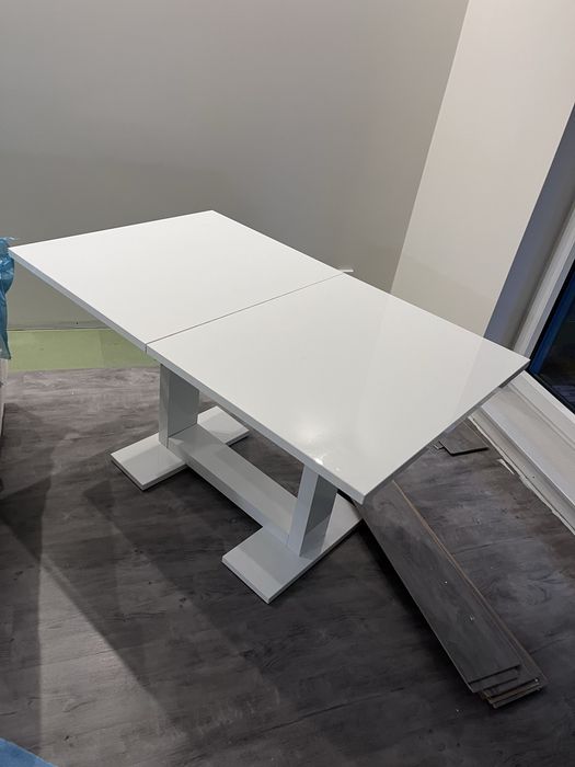 Biały stół lakier rozkladany 130 x 80