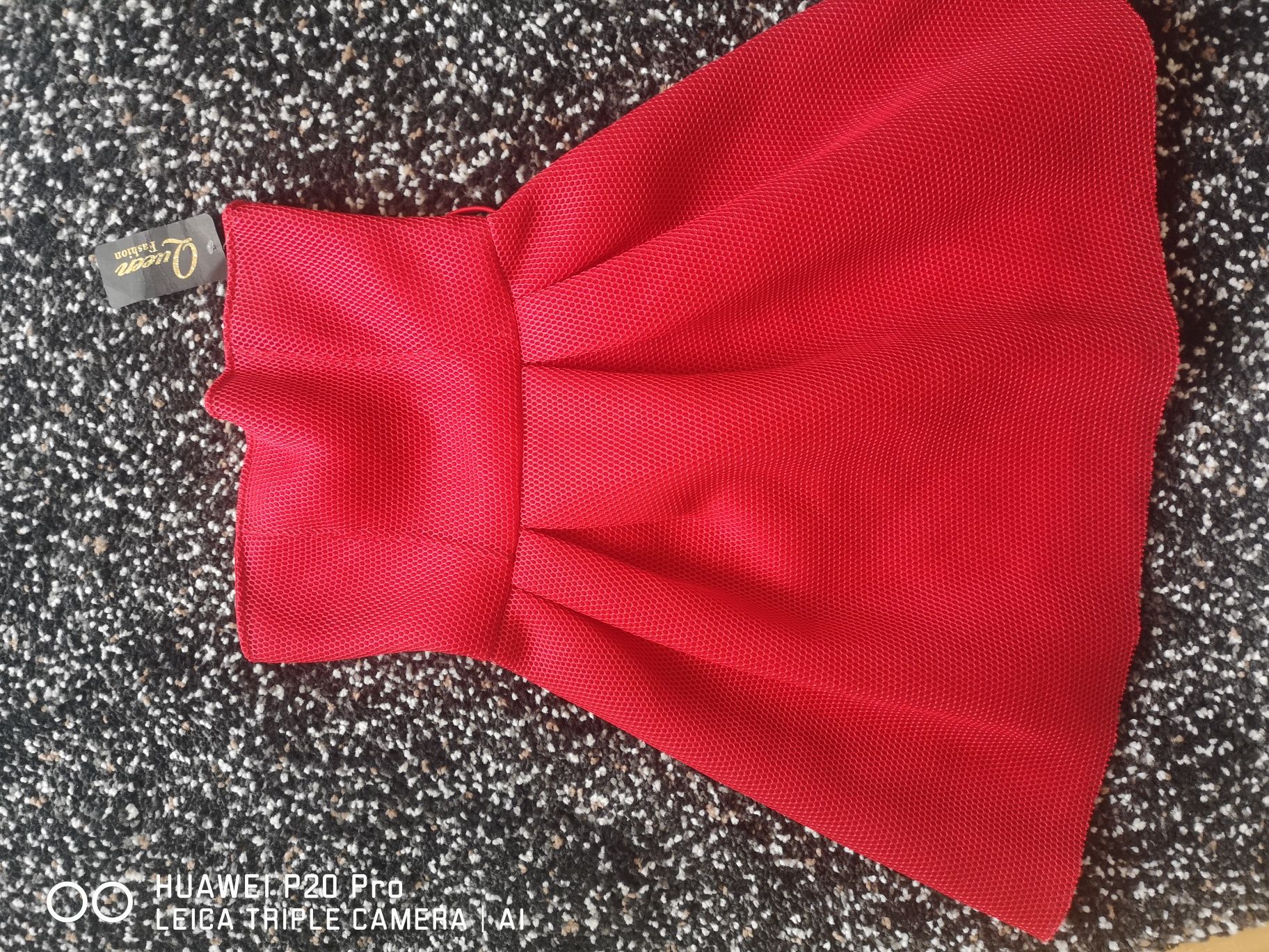 Piankowa czerwona sukienka r. S/M Queen Fashion