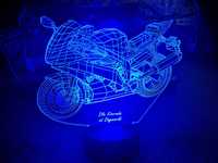Motor Motocykl Ścigacz Lampka nocna LED na pilota prezent dla chłopaka