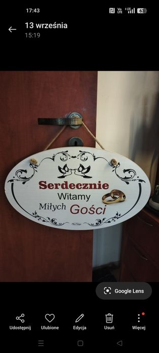 Witacz weselny z obrączkami