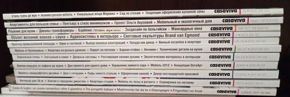 Журнали Bravacasa, Cose Di Casa, Casaviva, Casa Deco, Інтер'єр, Декор