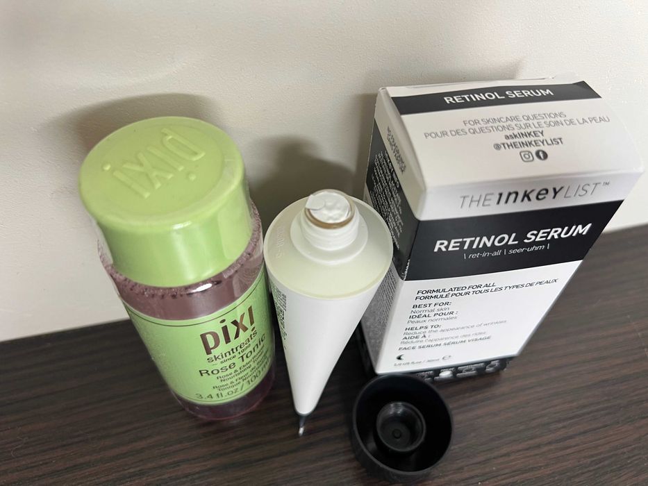 PIXI Collagen Tonik 100ml + INKEY LIST Serum z retinolem 30ml travel