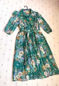 Сукня Reserved 16 р. зелене плаття квітковий принт