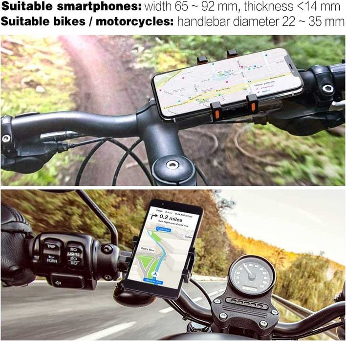 Tiakia U6-9901 uchwyt Rowerowy motorowy pancerny 4,7-7,2'' do telefonu