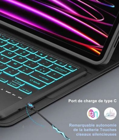 Etui na klawiaturę SENGBIRCH do iPada Pro 12.9 6/5/4 - AZERTY
