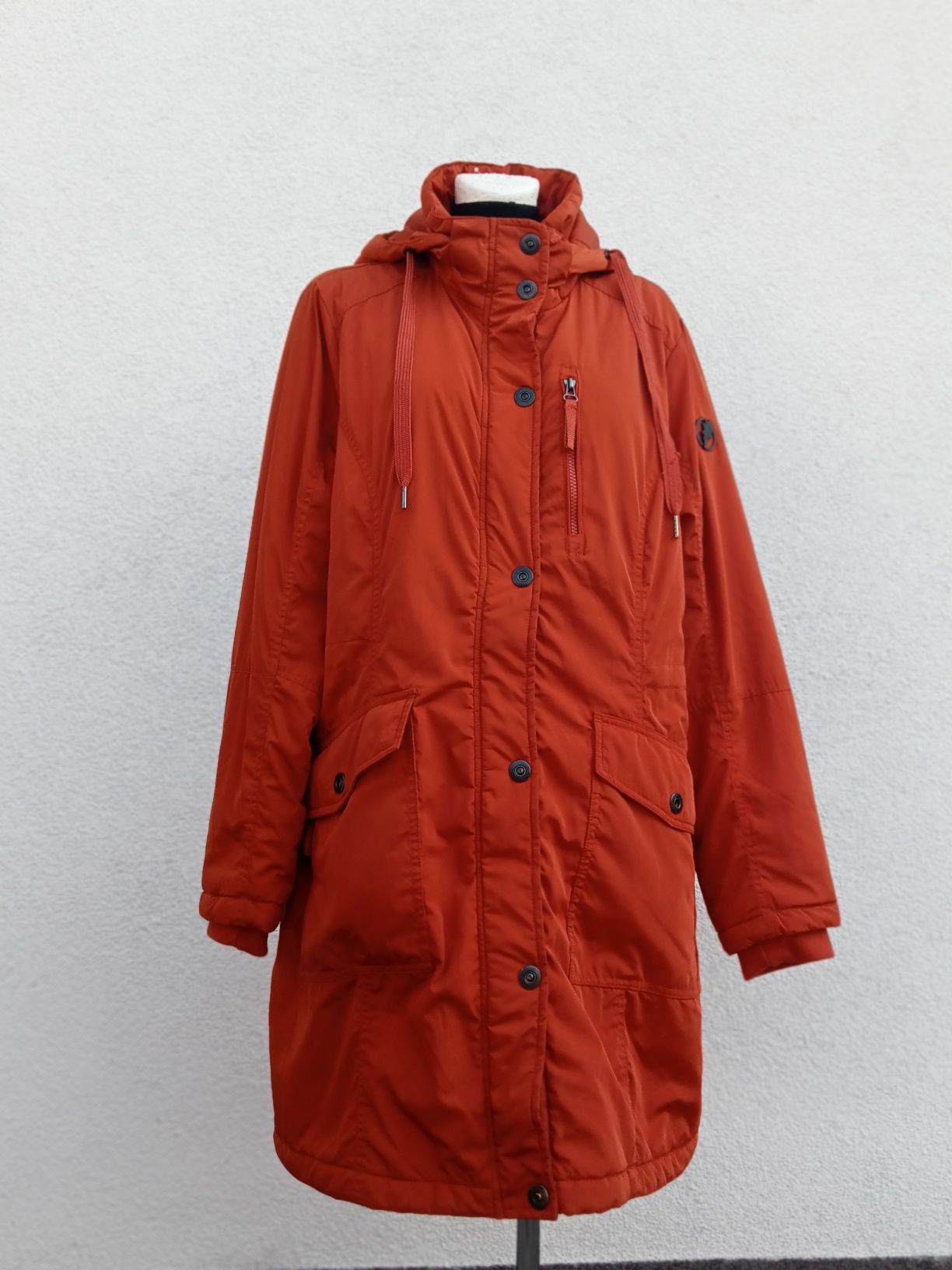 Długa kurtka damska Cellbes 46 48 pomarańczowa orange ciepła parka
