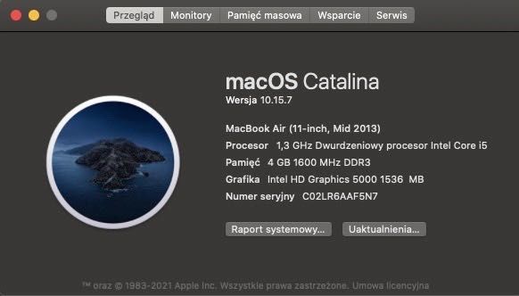 Macbook Air 11" mid-2013 1,3 4GB 128GB