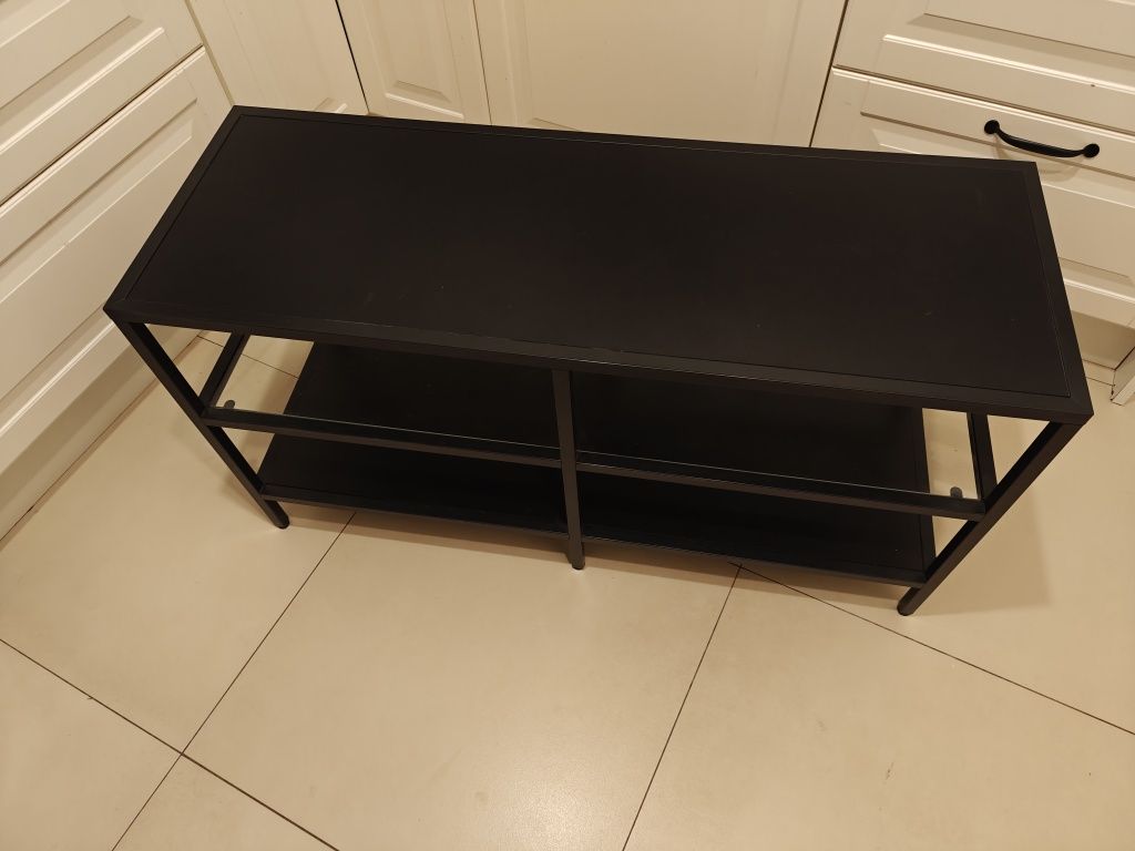 IKEA VITTSJO szafka pod TV czarny / brąz 100x36x53 cm