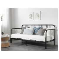 Cama Ikea indiv/dupl c/2 colchões, preto 80x200 cm