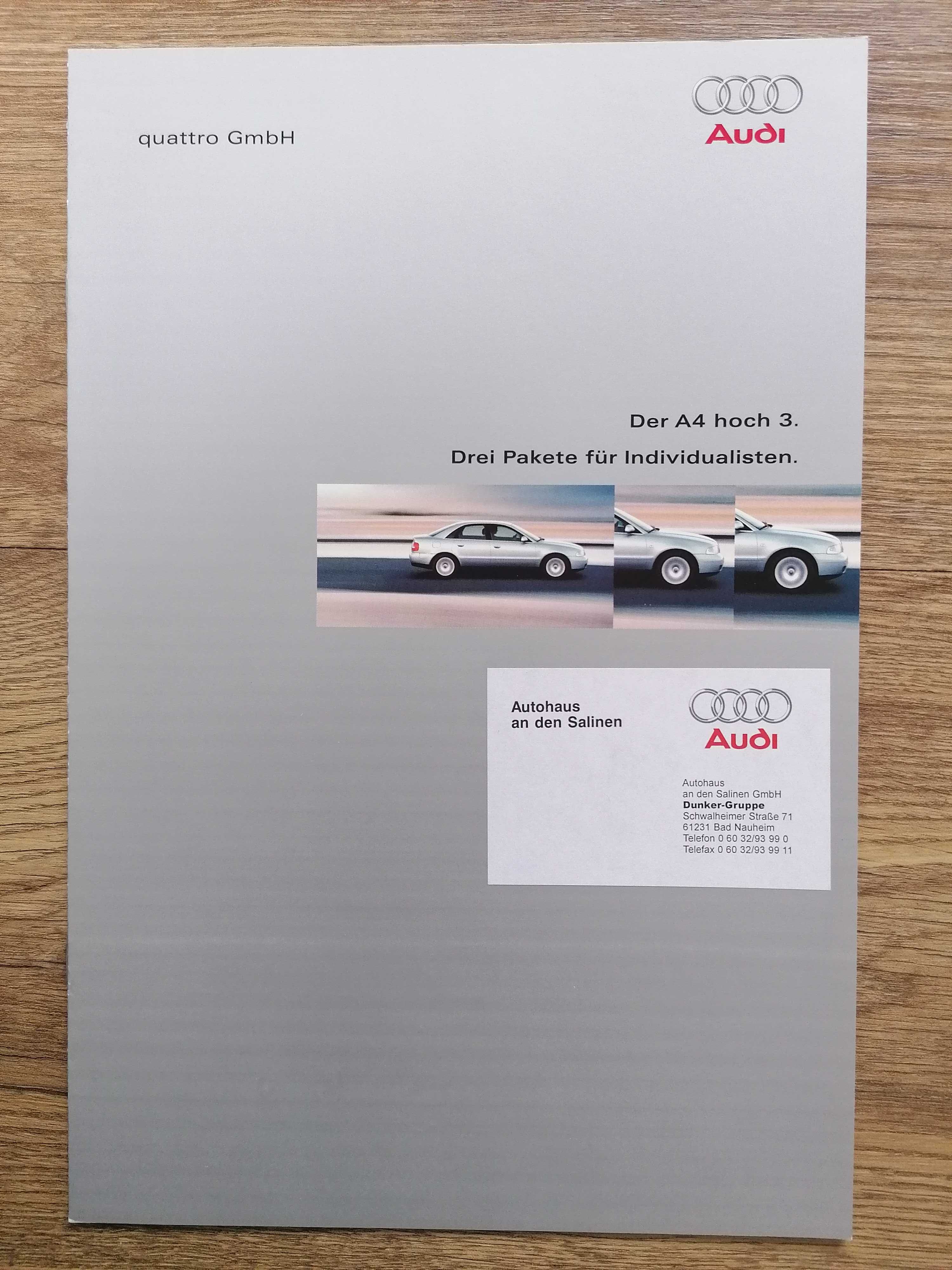 Prospekt Audi A4 quattro GmbH Pakiet