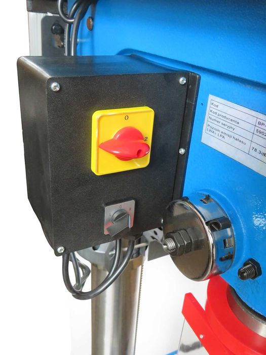 BASS POLSKA Wiertarka Stołowa Kolumnowa 1500w 400v Imadło 6" BP5284