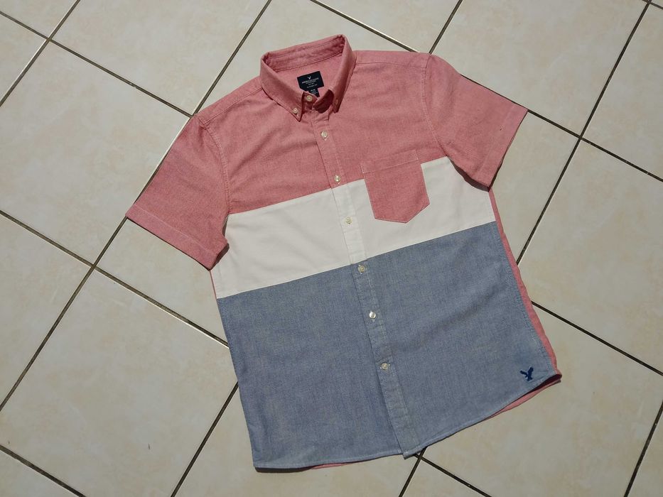 AMERICAN EAGLE USA - NOWA! z LOGO Koszula Męska krótki rękaw rozmiar M