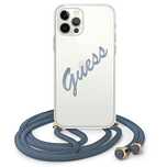 Etui Guess Script Vintage Na Iphone 12 Pro Max - Niebieskie