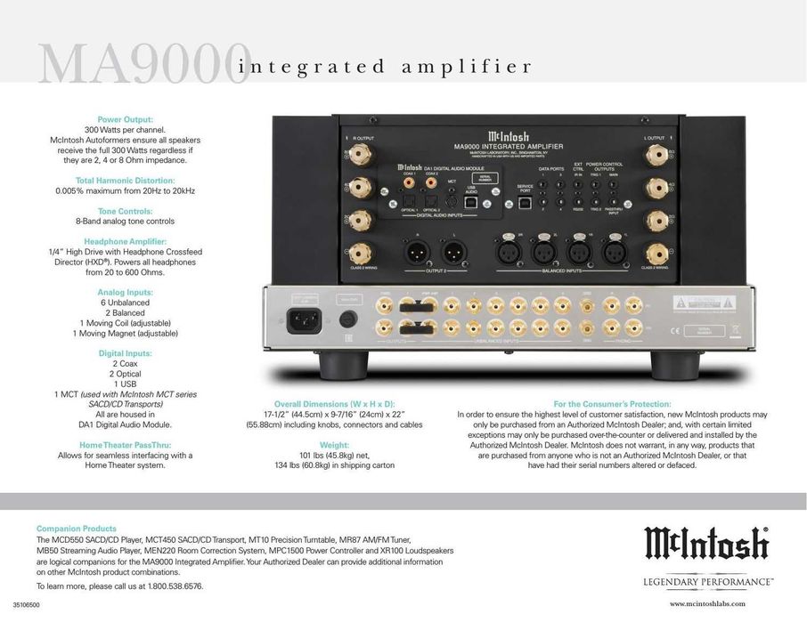 Mcintosh MA9000 - IGUAL A NOVO  -  17400Pvp