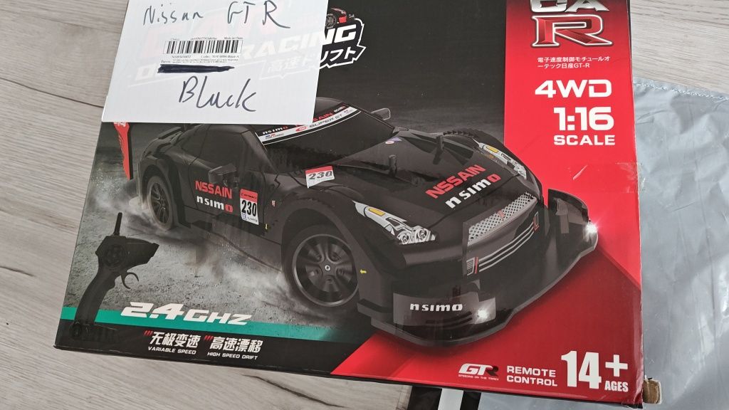 Nissan GT-R R35 Black Carbon do Driftu Jdm RC 4wd 2023 4WD 1:16 Drift