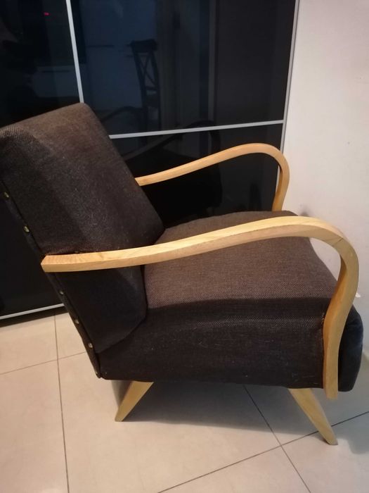 Fotel vintage kolor brązowy