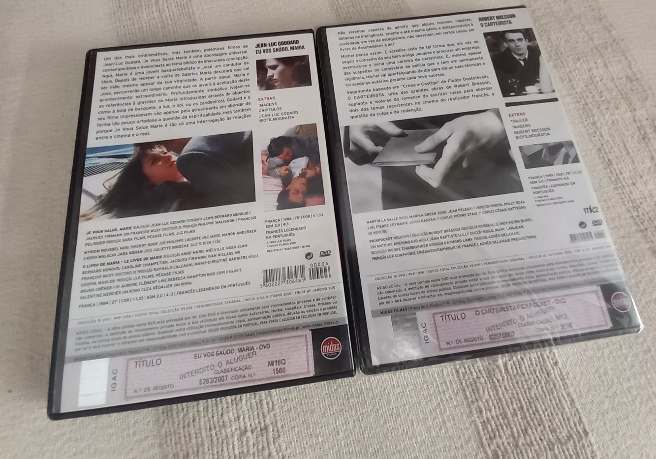 Dvds de Godard e Robert Bresson