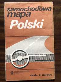 PRL samochodowa mapa Polski 1 : 720000 r1989