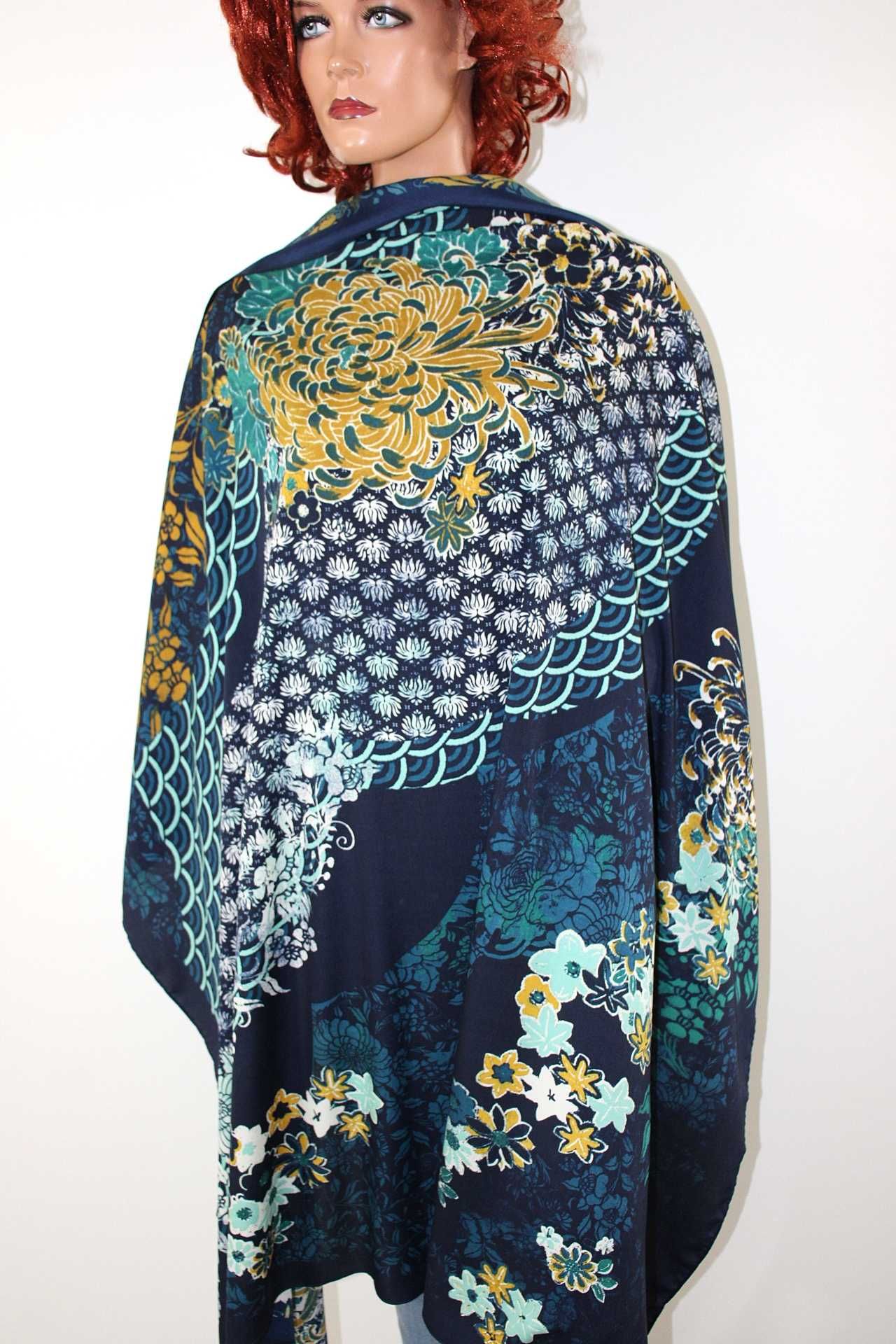 so3 H&M ogromna stylowa cienka chusta apaszka 128x138