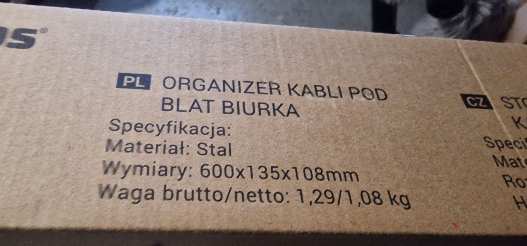 Organizer do kabli.pod biurko