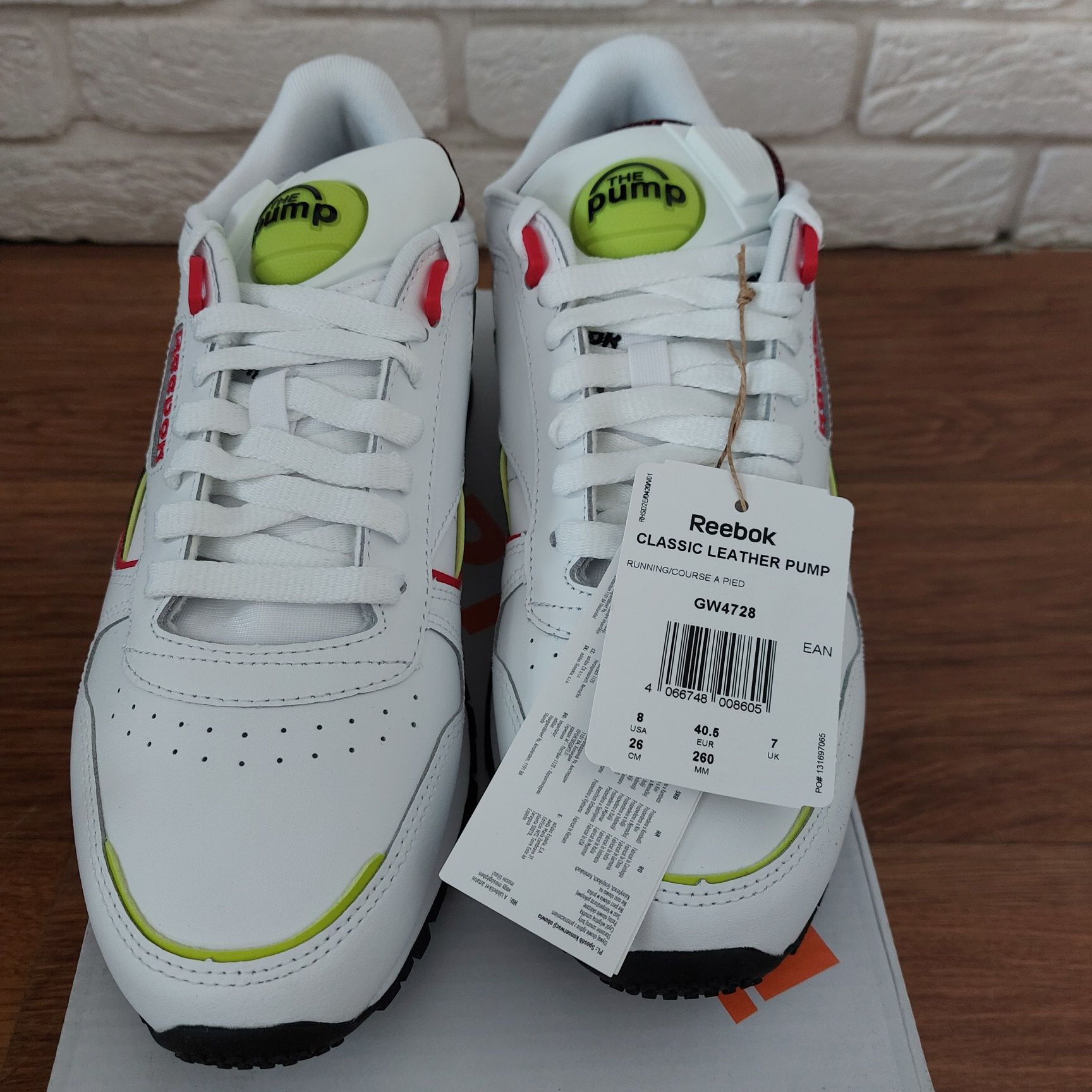 Buty reebok classic leather pump 40.5 unisex