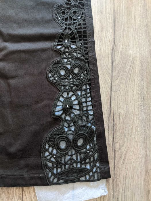 Lafei Nier spodnie damskie 42 gipiura elastyczne dzwony efektownepas92