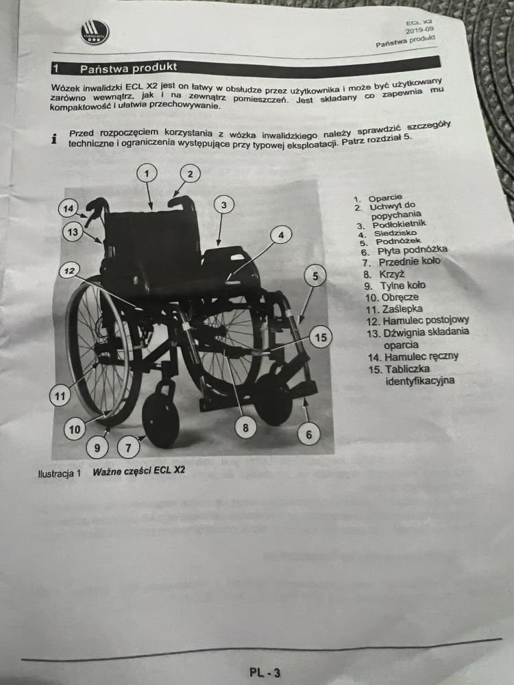 Wózek inwalidziki ECL X2 używany!!
