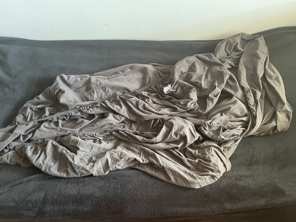 Szare prześcieradło z gumką estella czarne 180-200x200 mako jersey