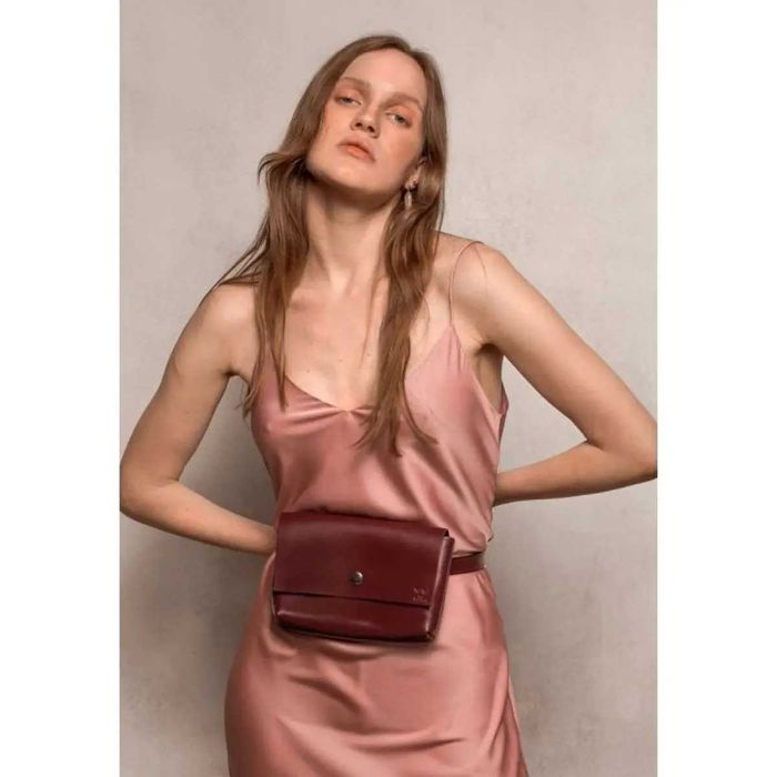 Шкіряна поясна сумка The Wings Playday винна