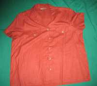 Рубашка блуза с коротким рукавом Bon Marche  разм 48 кирпичного цвета