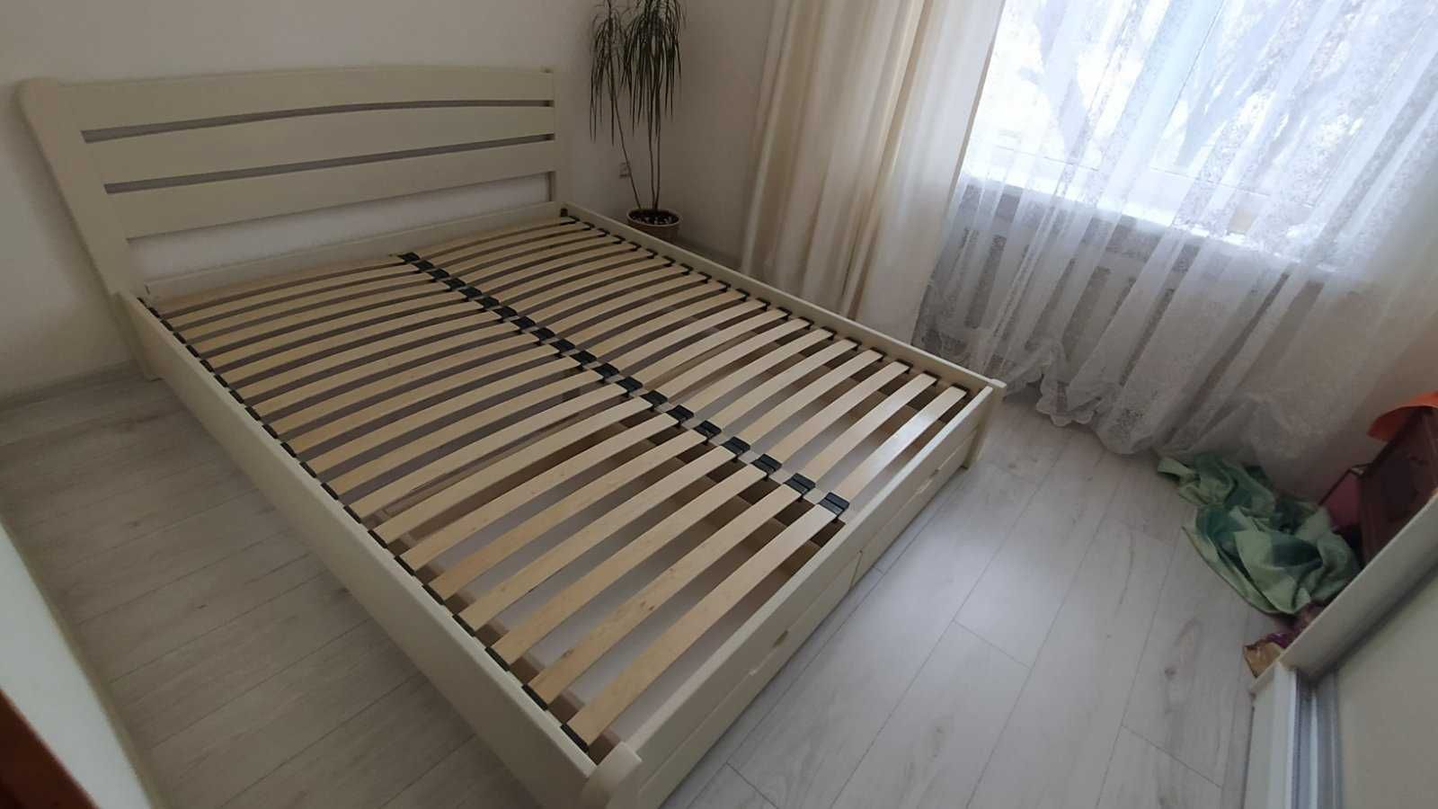 Ліжко з дерева Деревянная кровать Двоспальне ліжко(Дуга зашита)