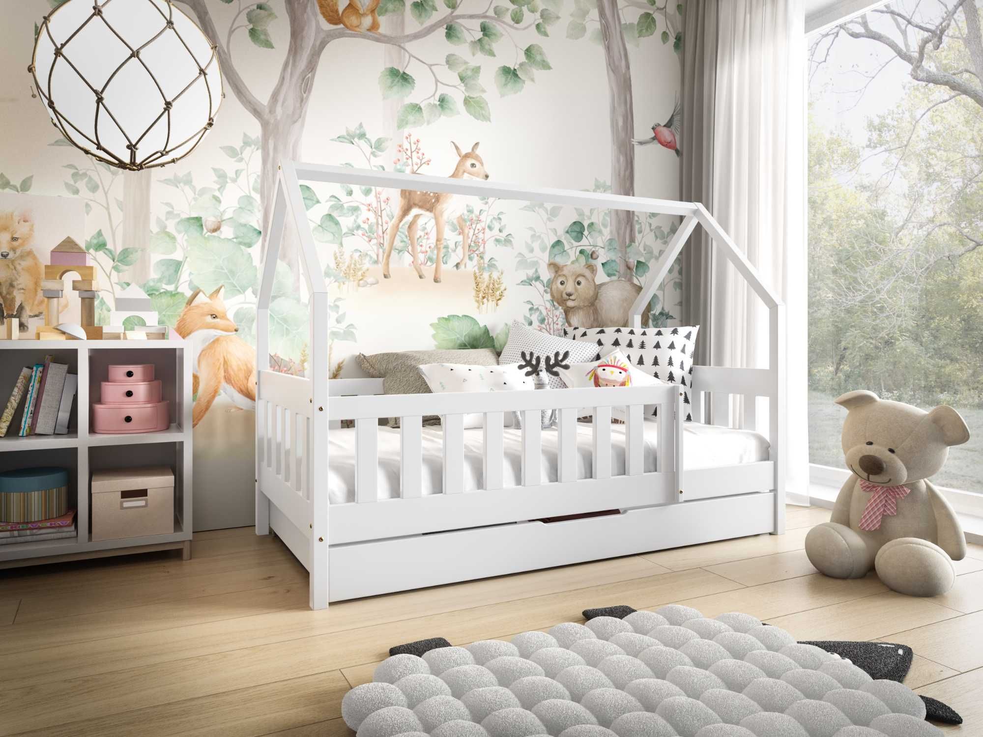 Sosnowe łóżko dla dziecka z materacem w cenie - LUNA DOMEK