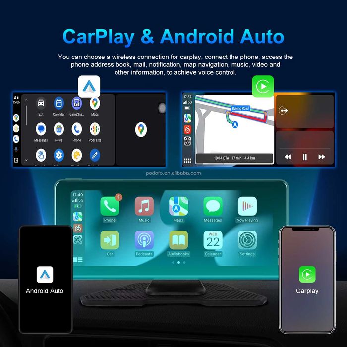 ECRÃ Portátil 7" HD | CARPLAY & ANDROID AUTO sem fios | Camara HD NOVO