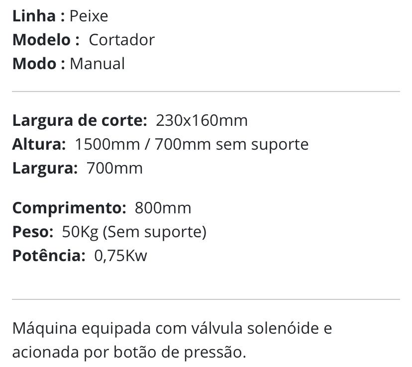 Maquina Industrial cortar peixe ou carne, eletrica