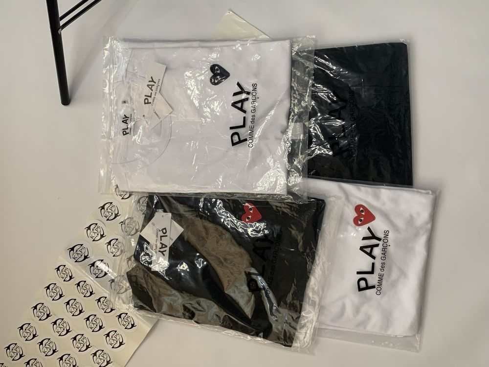 Футболка CDG/Футболка Play/футболка з очима/ФУТБОЛКА З СЕРДЕЧКОМ
